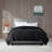 Lightweight Down Alternative Blanket with Satin Trim Black-116389852