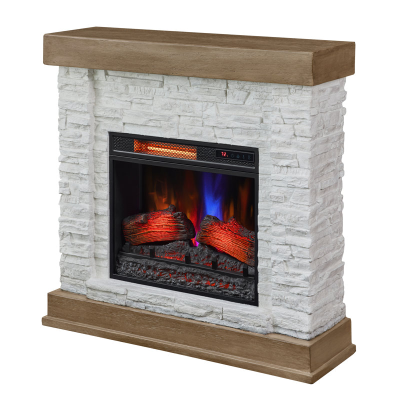 Foyer électrique duraflame, blanc rustique