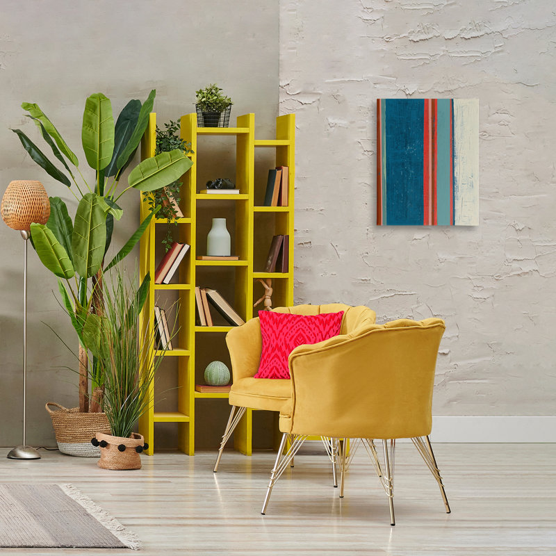 «Farmhouse Rustic Stripes», art mural sur toile par Pippin Schupbach, H 20 po x l 16 po