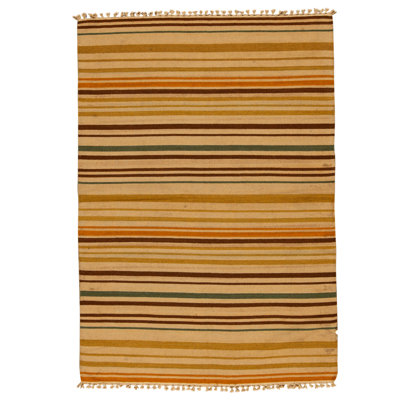 Hand Knotted Wool Area Rug in Multi