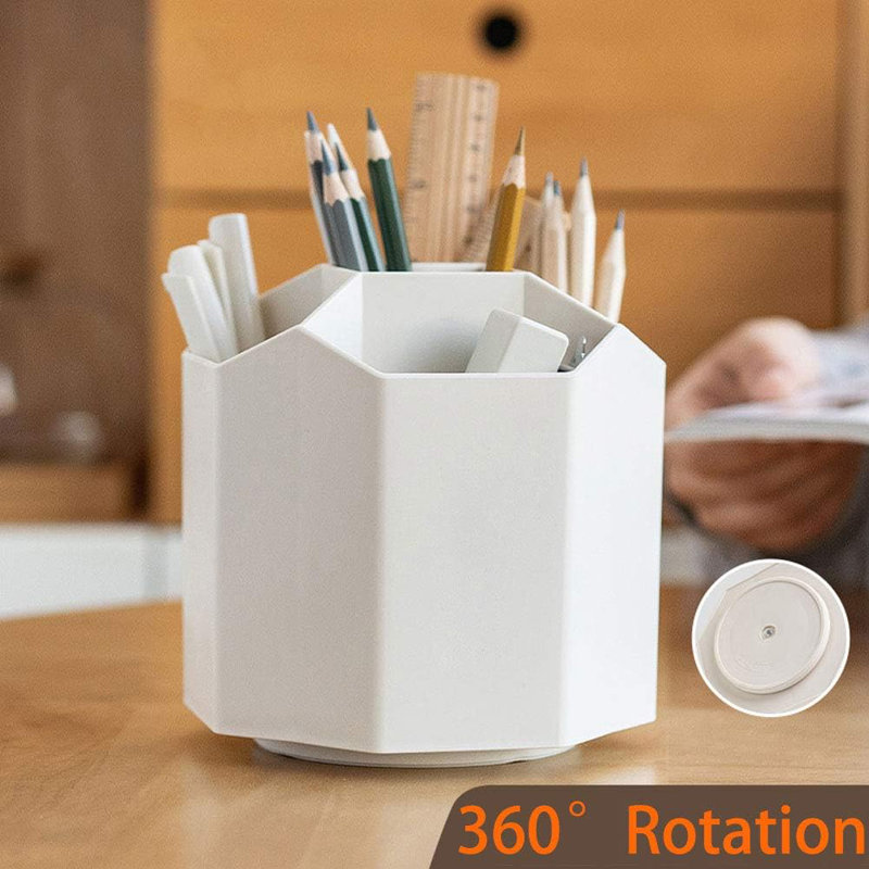 Organisateur de bureau avec porte-crayons, support pour accessoires de bureau, organisateur de fournitures scolaires pour stylo, 5 compartiments