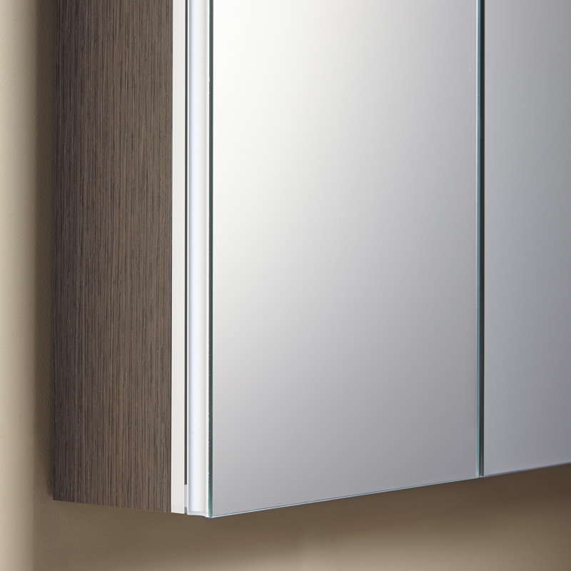 KOHLER Verdera® Aluminum Triple-Door Medicine Cabinet, Frameless with Adjustable Shelves, 30"H x 20"W x 4.75" D