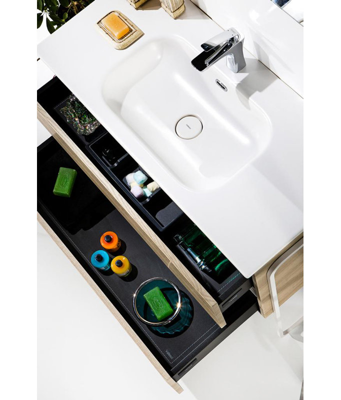 Meuble-lavabo simple 33,5 po avec comptoir, Brun clair