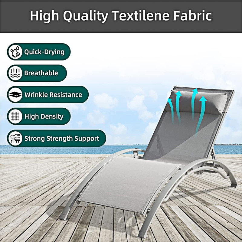 Méridiennes d'extérieur avec table d'appoint en métal, Gray