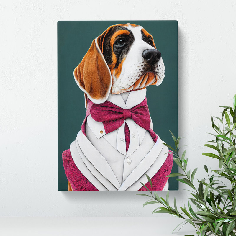 XV1022-3744X Regal Dog - No Frame Rectangle Print on Canvas, Wrapped Canvas, 50cm H x 35cm W, No Matte