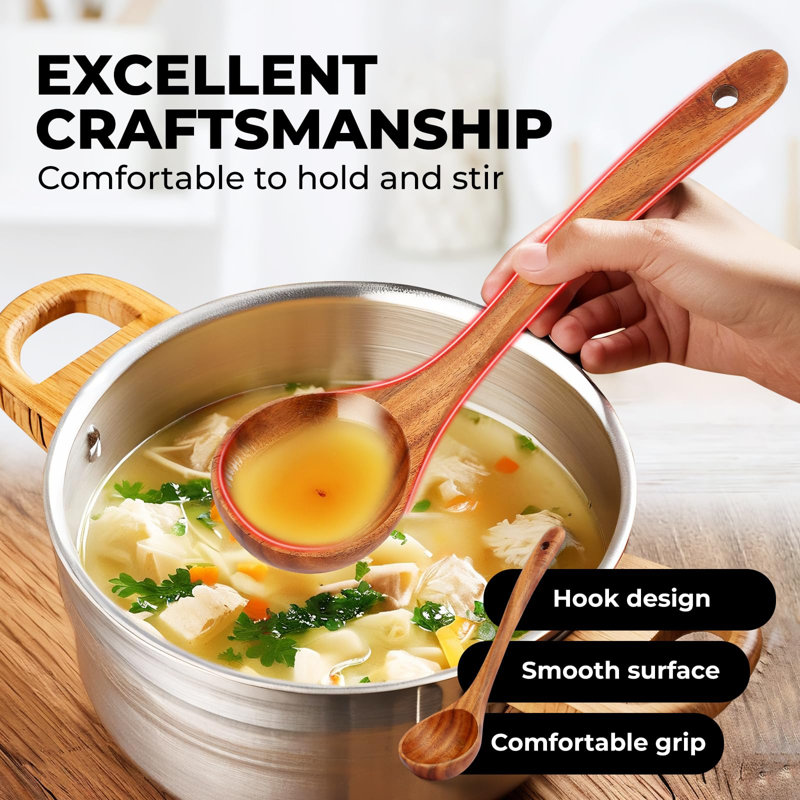 9-Piece Natural Teak Wooden Cooking Utensil Set