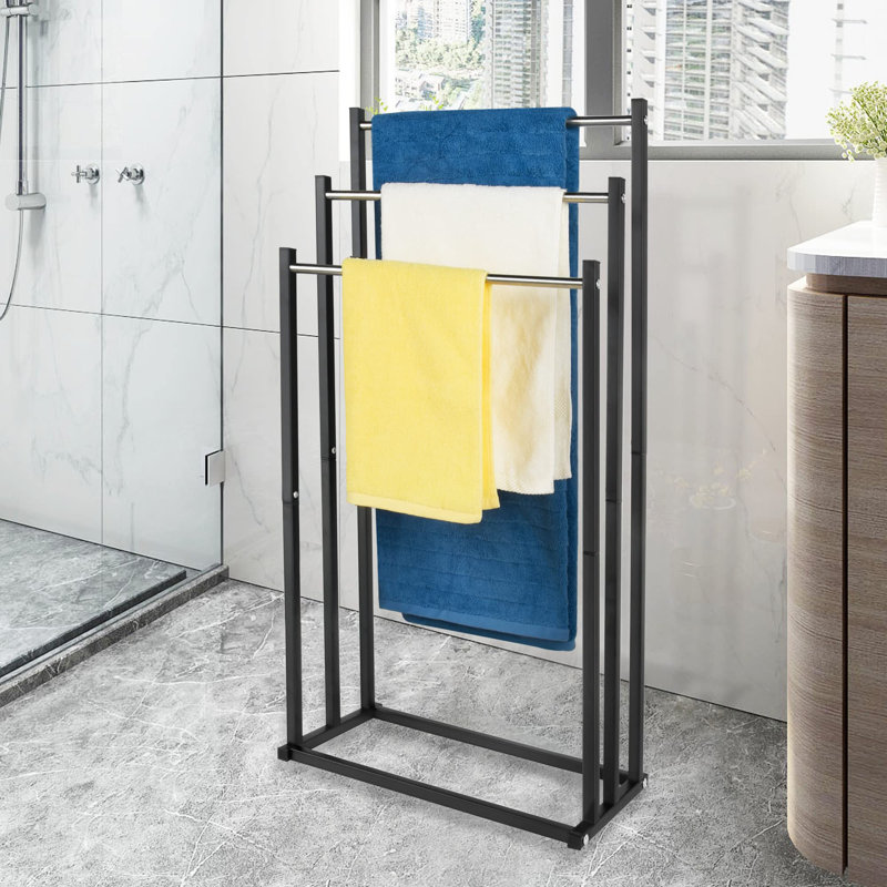Porte-serviettes sur pied en acier inoxydable
