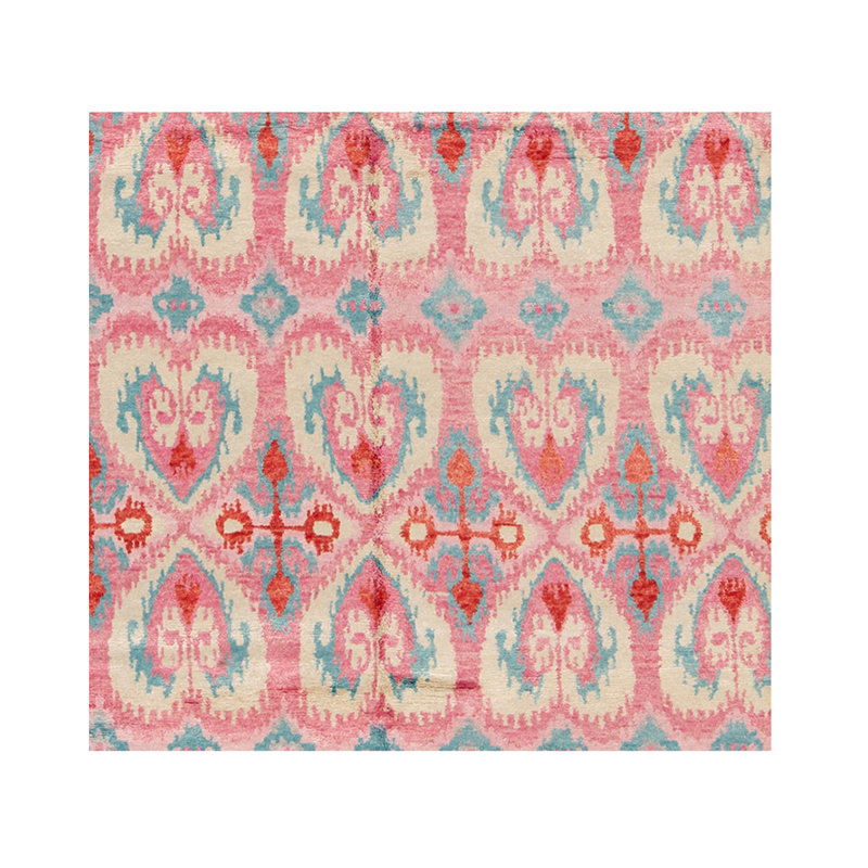 Hand Woven Wool Ikat Area Rug