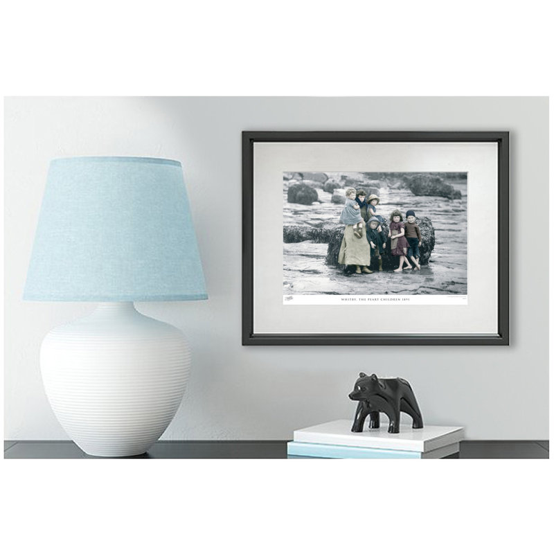 Whitby, The Peart Children 1891 by Francis Frith - Single Picture Frame Print, 28cm H x 36cm W x 2.3cm D, Black/White/Green