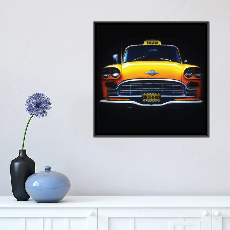« check r out », impression sur toile, H 18 po x l 18 po x P 1,5 po, Toile avec cadre noir, Pas de tapis