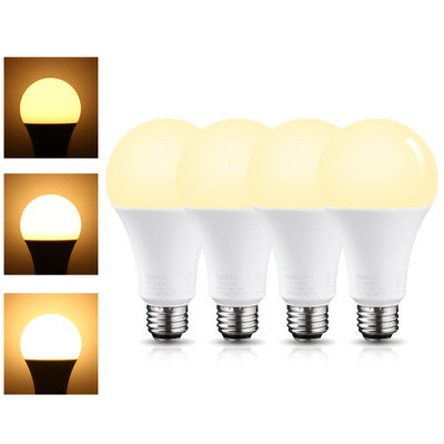 3 Way A21 LED Light Bulbs, 40/60/100W Eqv. 3-way LED Bulbs, UL & ES Listed, E26 Base, Flicker Free Bulb, Non-dimmable, 2700K Soft White