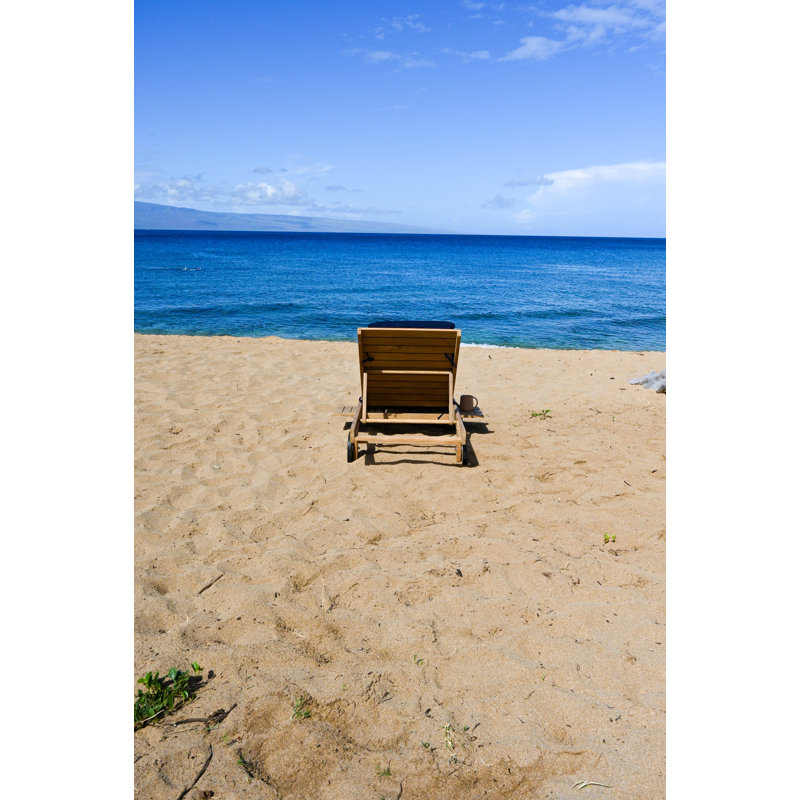 Quincy Outdoor Teak Chaise Lounge, Spectrum Indigo Sunbrella® Plainweave