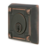 Arts And Crafts Single Cylinder Deadbolt For 1-3/8" To 2-1/8" Door Flat Black Finish