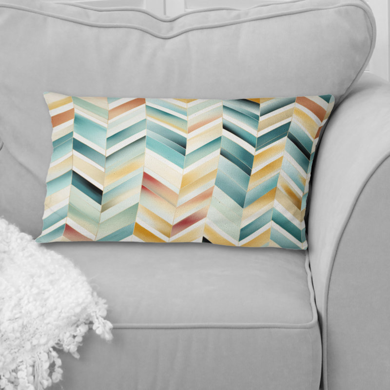 Chevron bohème rétro émeraude et beige