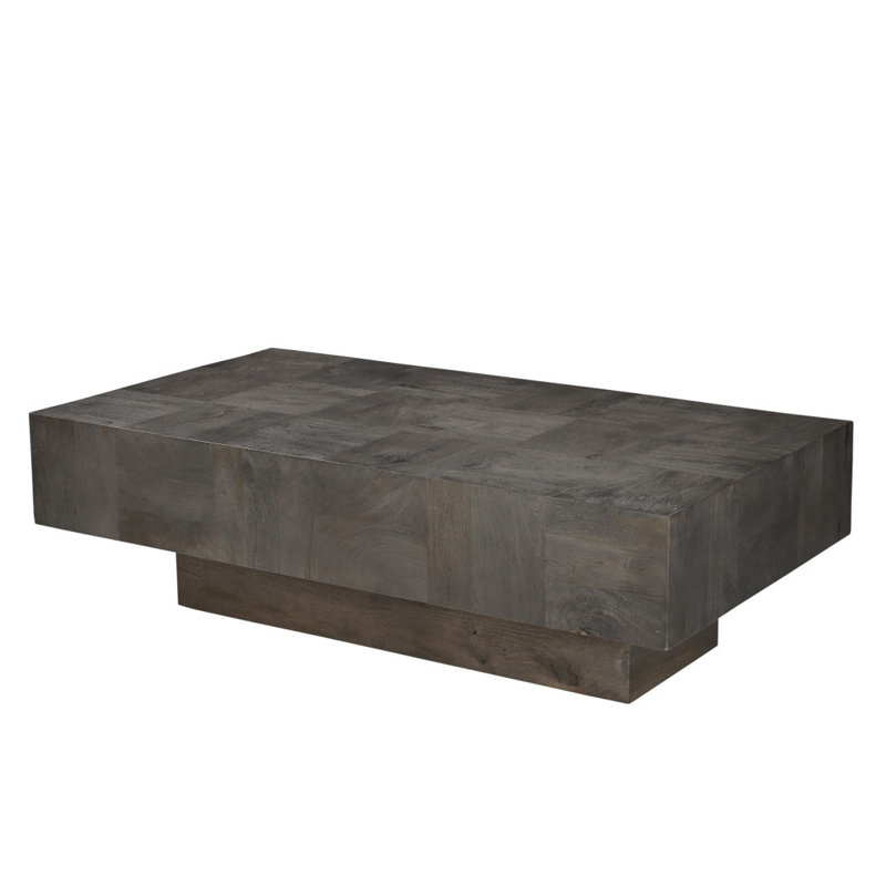 59" Dark Gray Solid Wood Coffee Table