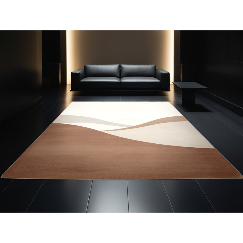 Tapis beige uni lavable à la machine Godofreda, 7 x 9