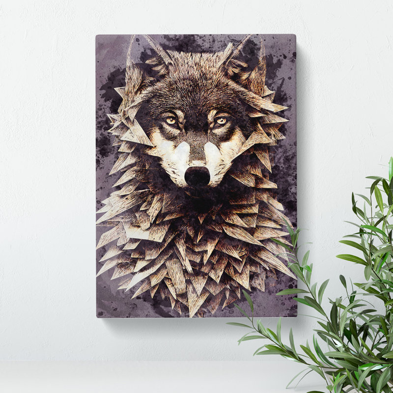 Spiked Wolf No.2 - Wrapped Canvas Print, 76cm H x 50cm W x 3cm D