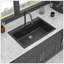 Évier de cuisine à montage sur plan à montage sur plan - évier de cuisine à cuve simple en granite composite à quartz 33 po x 22 po avec robinet coulissant-109619383