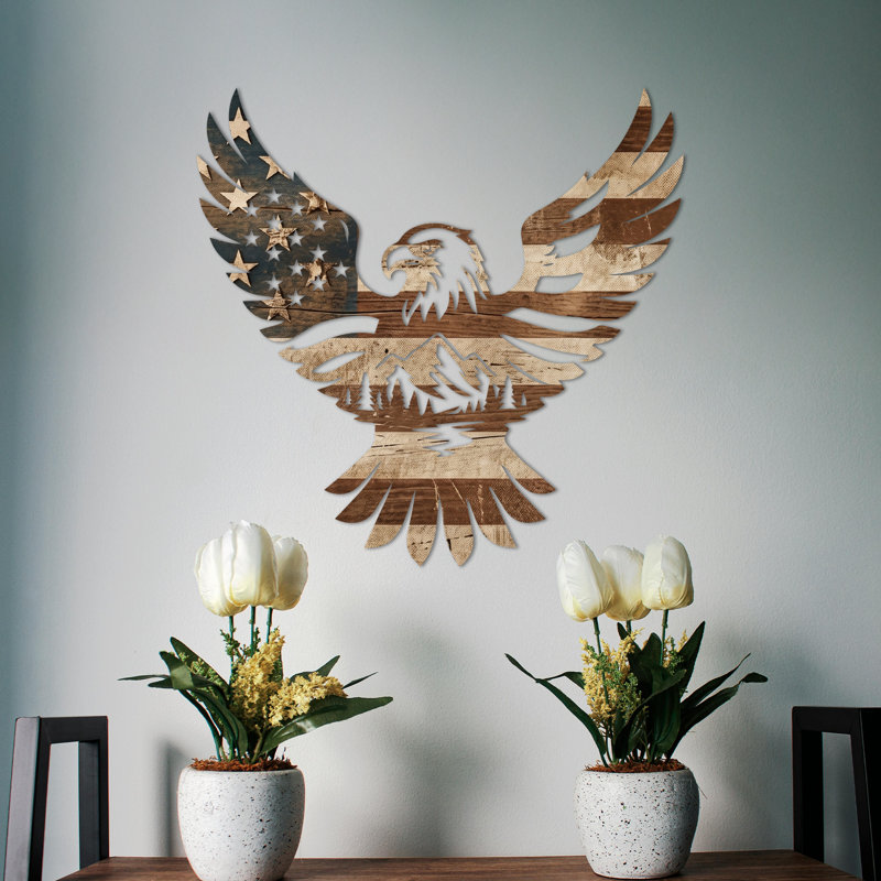«American Flag Eagle», art mural imprimé, H 34,4 po x l 35 po x P 1 po