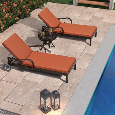 Ensemble de chaises longues inclinables 80,31 po Mauve