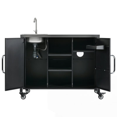 Îlot de cuisine 55,5 "avec évier