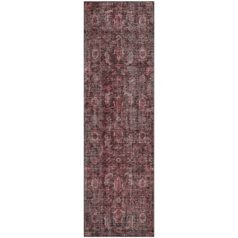 Premium Machine Washable Ducote AMF1145 Damask Rug, Runner 2'3" x 7'6"