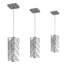 Ensemble de 3 lampes suspendues en cristal modernes réglables pour îlot de cuisine, salle à manger et salon au fini chromé-90162563-90162573
