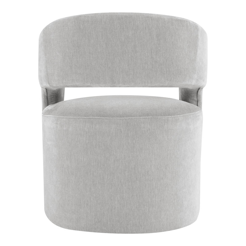 Roya Barrel-Back Dining Chair With Casters, Gray