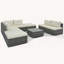 Ensemble de 8 meubles de patio pour l'extérieur, ensemble de canapé en osier de conversation de jardin, canapé simple combinable, coussins, osier-707990946