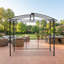 Pavillon de jardin barbecue 8X5Ft - structure en acier, plateau en polycarbonate à deux niveaux et tablettes incluses