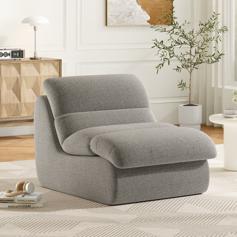 Chaise d'appoint rembourrée, Gris clair