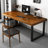Yellowish brown Rectangular Solid Wood Executive Desk-308797407-308797405