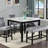 1Pc Gray Black Counter Height Bench Dining Room Velvet Fabric Upholstery Kitchen Dining Wooden Furniture