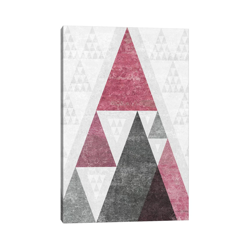 Mod Triangles, Soft Pink III by Michael Mullan - Wrapped Canvas Print, 66.04 cm H x 45.72 cm W x 1.91 cm D
