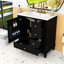 Meuble-lavabo simple autoportant élégant avec lavabo en céramique, porte à fermeture en douceur et grand espace de rangement-745721007-745721002
