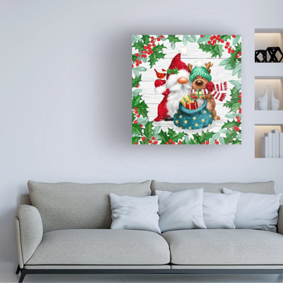 Bolog MAKIKO Gnome And Reindeer Canvas Art