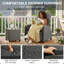 30" Adjustable Outdoor Lounge Chair With Gray Cushions  Footrest