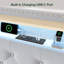 Lit plateforme tapissier avec 4 tiroirs de rangement, lit en velours avec tête de rangement et station de charge et lumières DEL-2082429004-2090414736