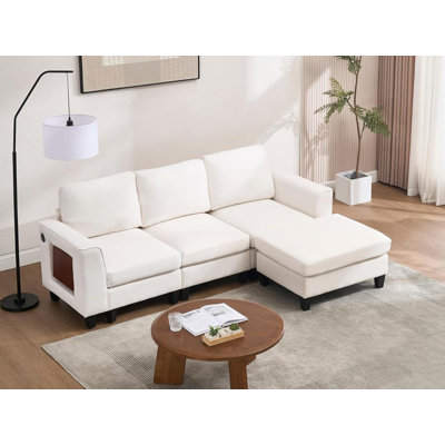 Canapé modulaire modulaire avec table d'appoint pliable / port USB pour appartement