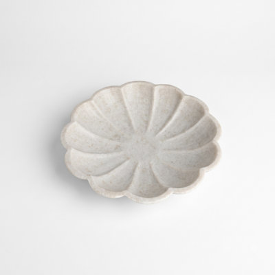 Bol en marbre blanc en forme de lotus