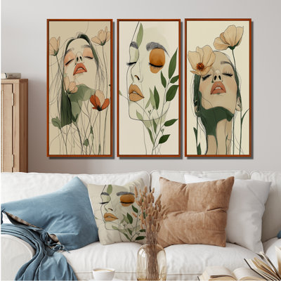Femme, art au trait, art mural Boho I - Collection d'art mural femme Boho