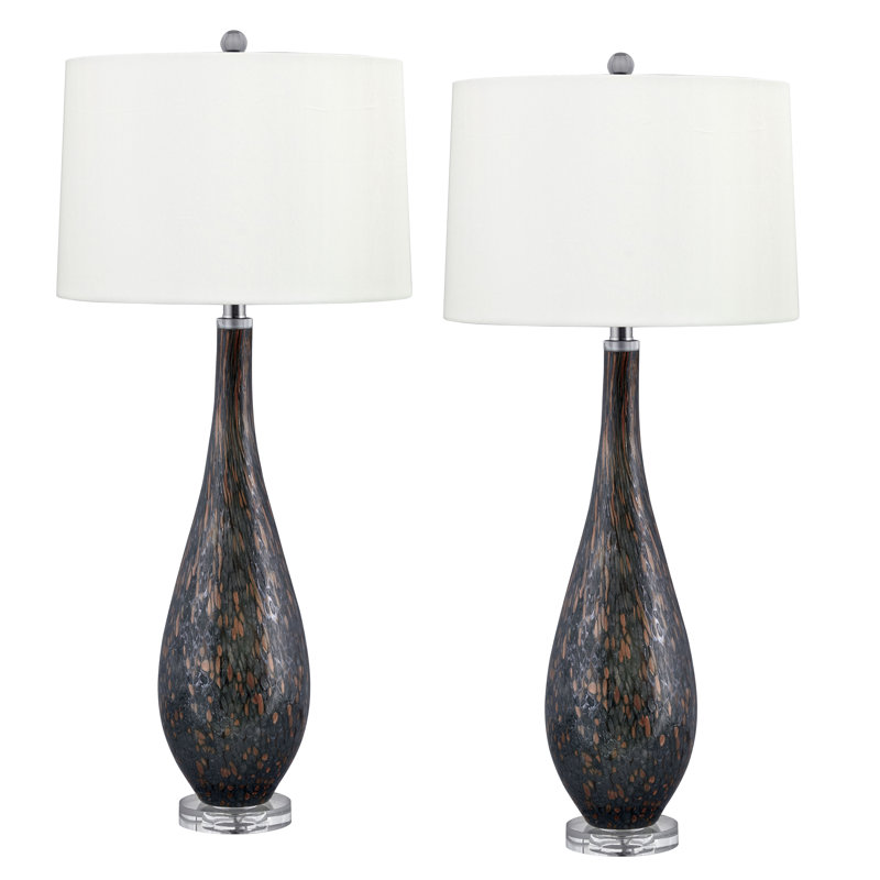 Amalfi 35" Dark Grey with Golden Dots Table Lamp