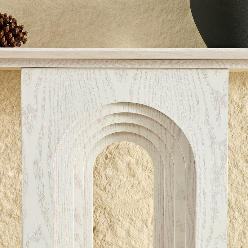 Longueur de la table d'entrée de 47,24 pouces pour le salon, console étroite avec design bouclé unique, table de canapé en panneau de fibres à densité moyenne de conception moderne pour vestibule, entrée, appartement