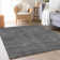Premium Machine Washable Prisco Charcoal Rug