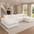 Polyester beige blanc