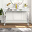 Console à miroir de style rétro pour espace - forme ovale, facile à nettoyer, l 48 po x H 32,7 po P 13,76 po avec élément de bois fixé au sol, Keep Neat, P 13,76 po, look moderne