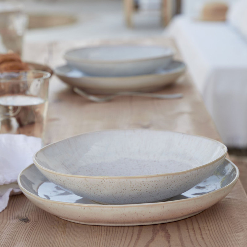 Livia Stoneware Dinnerware Set, Sand Beige