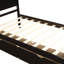 Lit plateforme simple avec 2 tiroirs coulissants en bois massif et roulettes pour une utilisation à long terme-2044491048