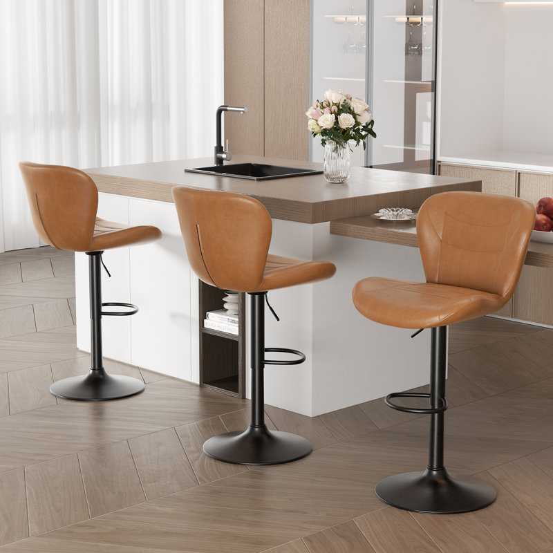 Adjustable Height Counter Stool with Metal Frame, Yellow