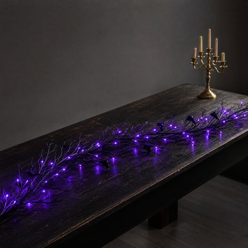 Branche artificielle noire fanée pour décoration intérieure d'Halloween